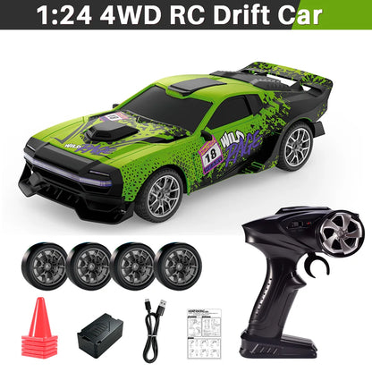 9IMOD RC Drift Car Remote Control Racing Vehicle with Drift Tires LED Headlights 2.4G Rechargeable Battery Indoor Outdoor Toy