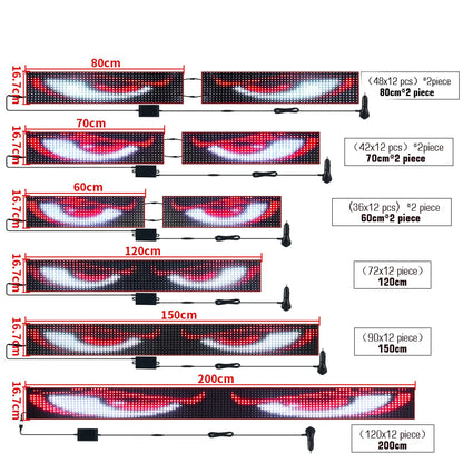 24V Truck Devils Eye Ambient Light LED Matrix Pixel Panel Board Windshield Display DIY Devil eye Animation by App Remote Control