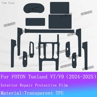 For FOTON Tunland V7 V9 2024 2025 Car Panel Film Navigation Dashboard Protective Sticker Interior Anti-Scratch Protective Film