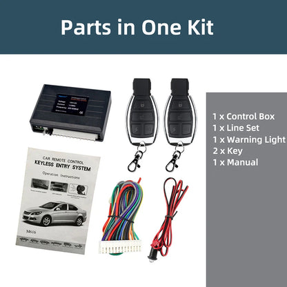 HIPPCRON 12V Car Remote Central Kit Door Lock Locking Vehicle Universal Keyless Entry System Alarm with 2 Remote Control 433Mhz