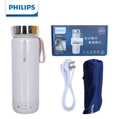 Philips 2-in-1 Electric Kettle & Vacuum Insulated Cup 350mL 4 Temp Settings SUS316 Stainless Steel Portable Travel Water Boiler