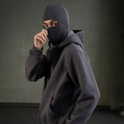Ichiraku Ramen Shop Men's Balaclava Zip Hoodie Warm Winter Outdoor Casual Sweatshirt