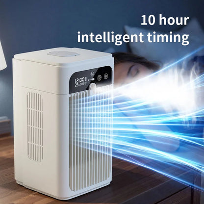 portable mist fan, spray cooling fan, rechargeable humidifier fan, digital display travel mist fan, safety lock portable fan