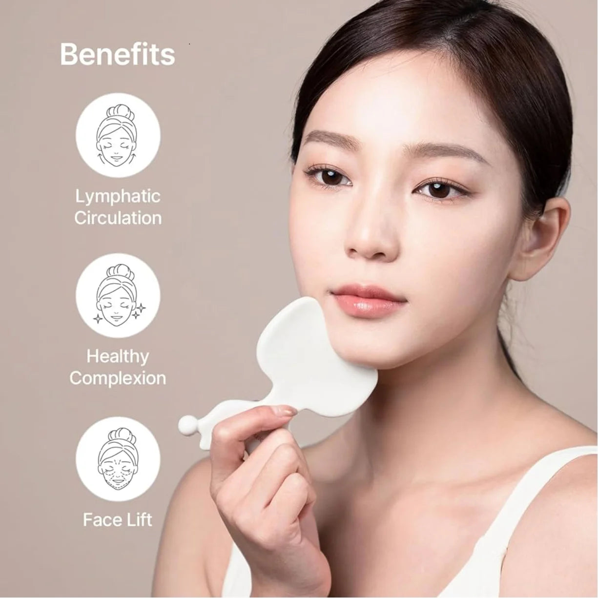 MEDITHERAPY Lift-me Guasha Board Ceramic Gua Sha Face Massage Tool Korean Facial Guasha Board Face Lift Muscle Relief Massager