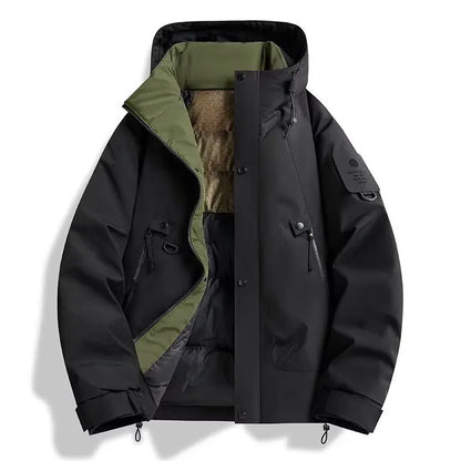 2025 New Men's Winter Coat Thickened and Warm Loose Cotton Jacket Outdoor Ski Jacket Padded Jacket