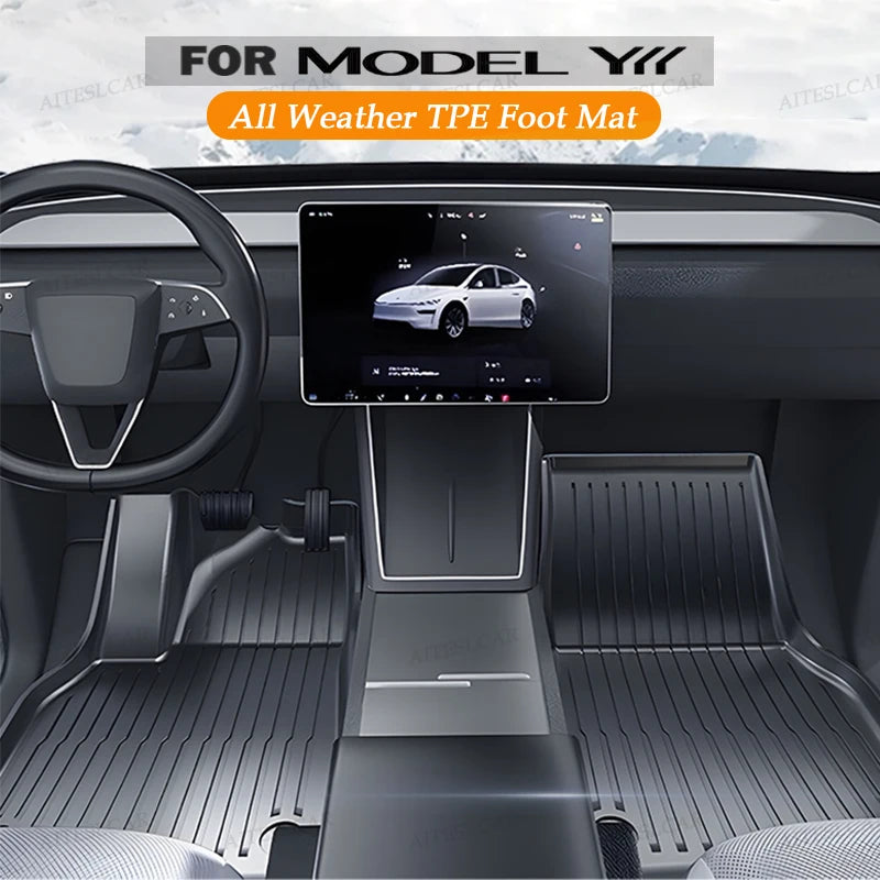 For Tesla New Model YL Launch 2026+ Car Floor Mats Cargo Liner Trunk Mats Backrest Kick Pads Protection Car Interior Accessories