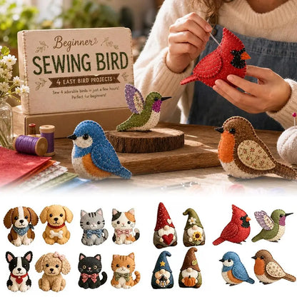 Tiny 3D Patchwork Animal DIY Kit Felt Fabric Craft Plush Doll Sewing Sewing Needlework Pattern Home Decor Handmade Kid Gift