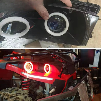 2PCS RGB Cotton LED Angel Eyes Halo Rings 90mm 70mm 80mm LED Headlight Lamps For Car UTV Motorcycle DRL Eyes APP Control
