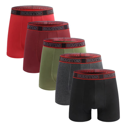 5pieces Men's Panties Sexy Medium Long Mens Underpants Letter Boxers Underwear For Men Polyester Boxer Shorts
