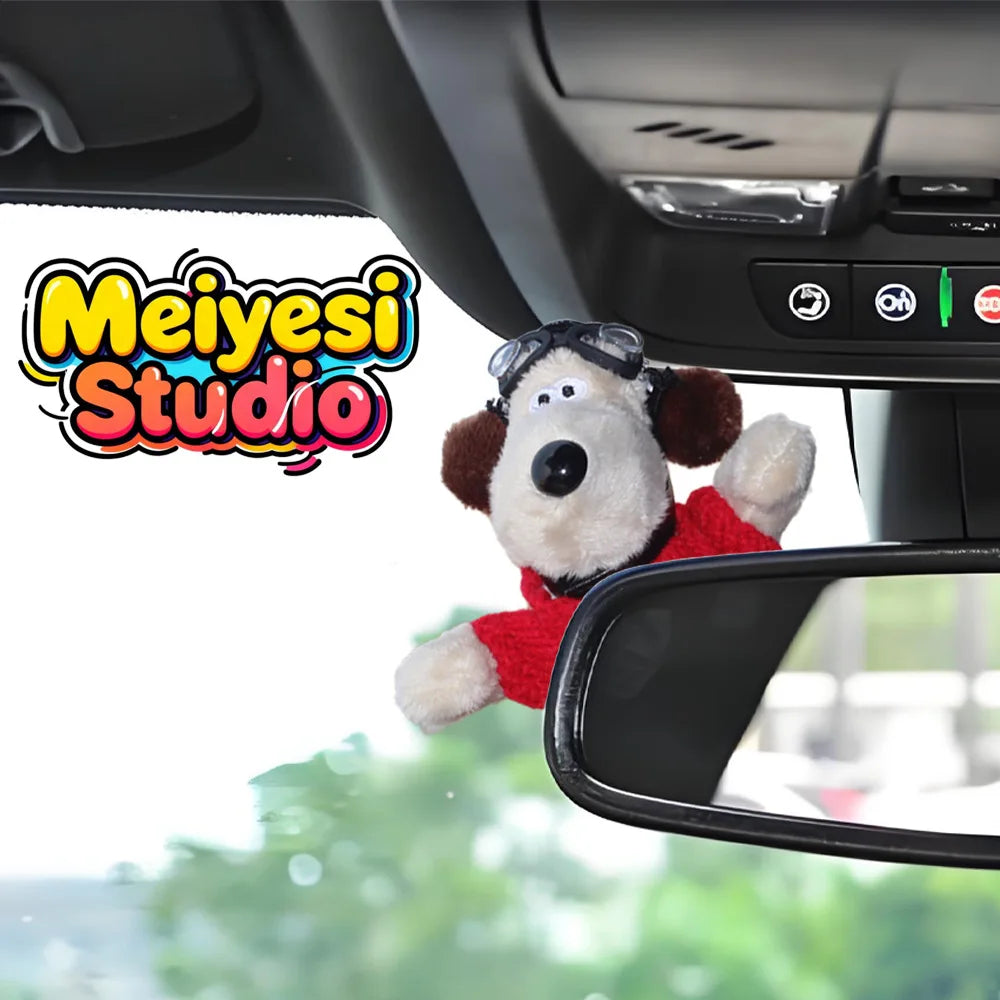 Cute Puppy Rearview Mirror Ornament, Lying Doll, Car Decoration, Central Control Screen Car Doll, Interior Accessories for Women