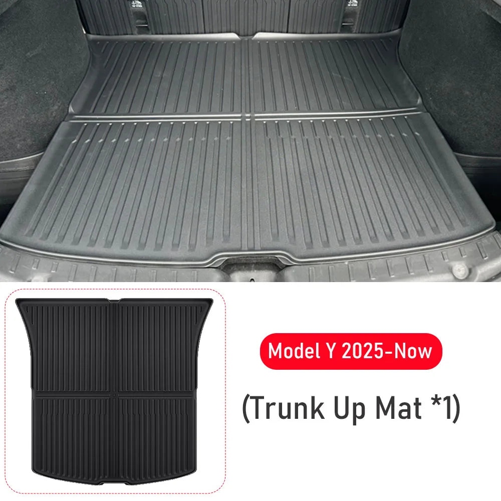 For 2025 2026 Tesla Model Y Juniper Trunk Mats Rear Seat Backrest Cover Protective Pad Frunk Cargo Liners Kick Pads Accessories