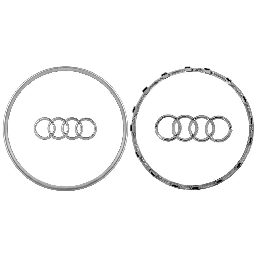 Audi Automobile Steering Wheel Logo Bright Frame Strip Electroplated Sticker Emblem For A3 A4 B8 8P B9 8V A5 A6 C7 A7 Q3 Q5 Q7