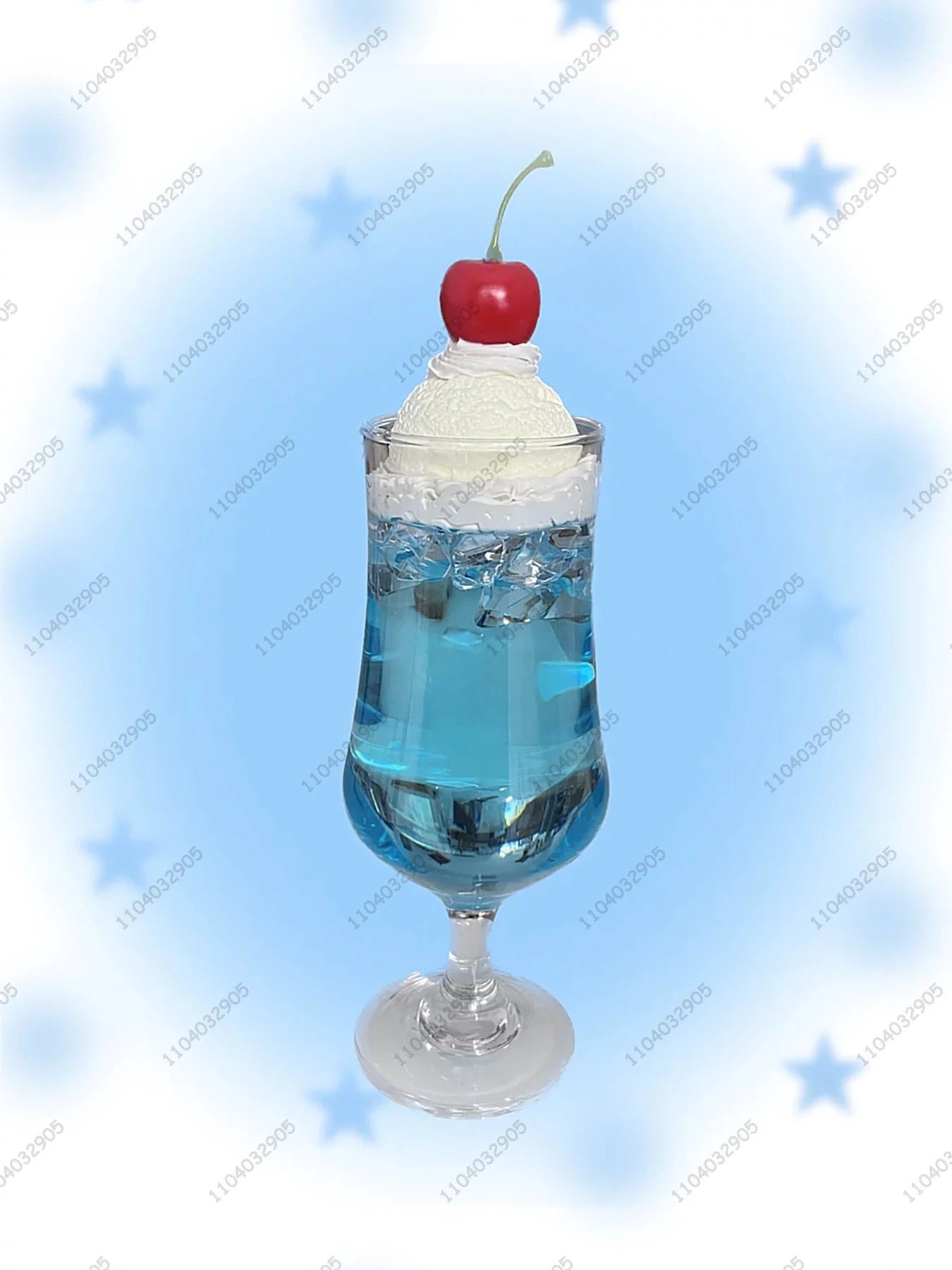 Blue Soda Drink Cup Craft Soda Ice Cream Topping Glass Cup Creative Gift Handicraft Desk Ornaments Girls Room Decoration Gift