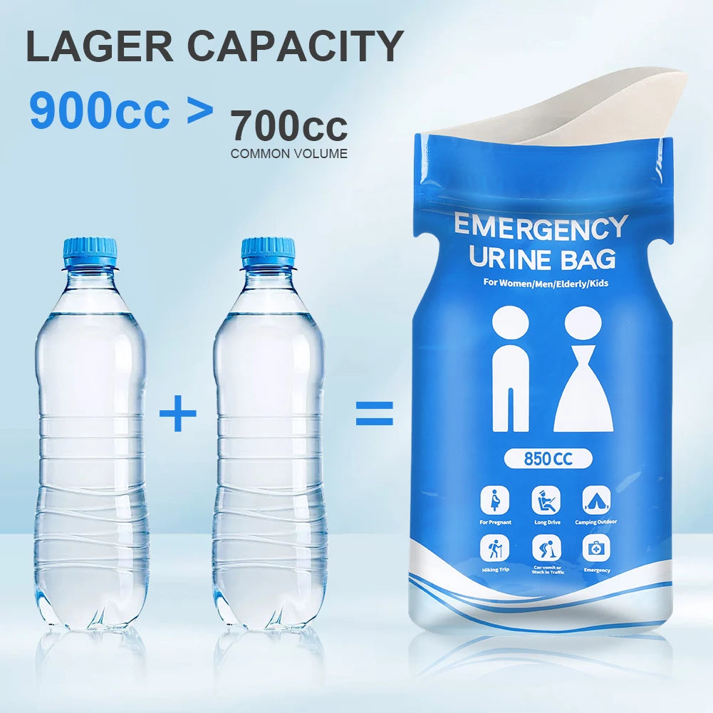 1-30PCS Outdoor Emergency Urine Bags 850ml Disposable Travel Mobile Toilet Portable Urinal Bag for Female Baby Male Vomiting Bag