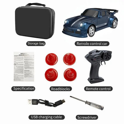 New 4WD 2.4GHZ RC Simulation Mini Drift Car Palm Racing Model Desk Toys 1/64 Scale Remote Control Car Gift for Children Boys.