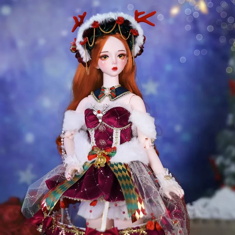 1/3 BJD Doll Mechanical Joint Body Doll Including Suit Shoes Fan Makeup 60cm SD Kawaii Dolls Christmas Gift Girl Toy