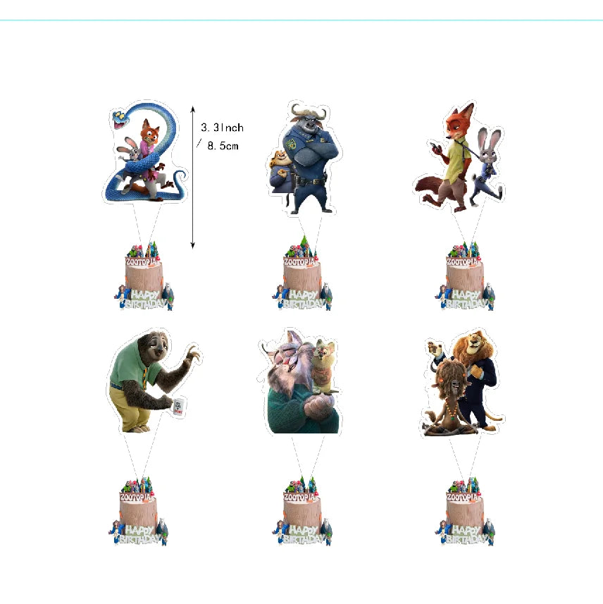 NEW Zootopia Party Favor Zootopia 2 Birthday Decoration Judy Nick Gary Party Supplies Zootropolis Coil Notebook Box Bag Card Kid