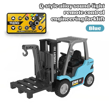 1:64  2.4G RC Model Car Remote Control Excavator Dump Truck Forklift Alloy Plastic Simulation Construction Vehicle Toy For Kid