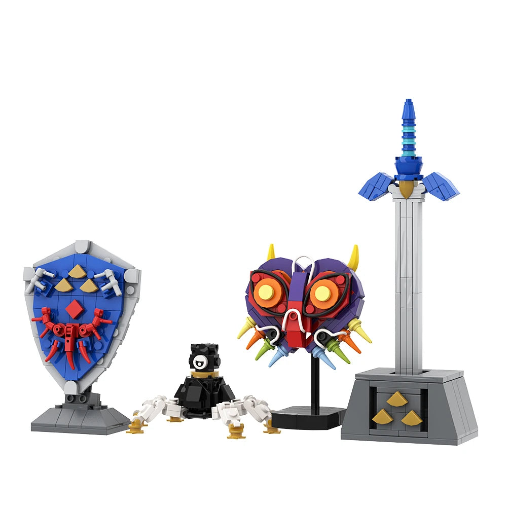 MOC Ideas Nintendoed Game Zeldaed Figures Dark Link Weapon Master Sword Hyrule Fantasy Building Blocks Juguetes Kid Toys Gift