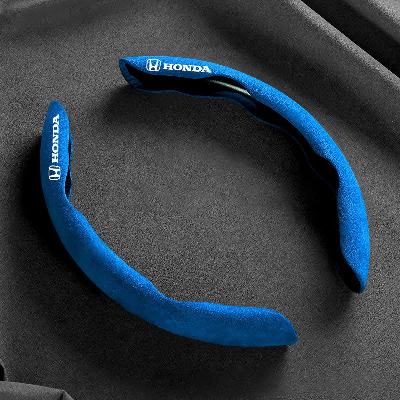 Suede Car Steering Wheel Cover Anti-Slip Protector Shell For Honda Mugen Power Civic Accords CRV Hrv Jazz CBR VTEC VFR Accessory