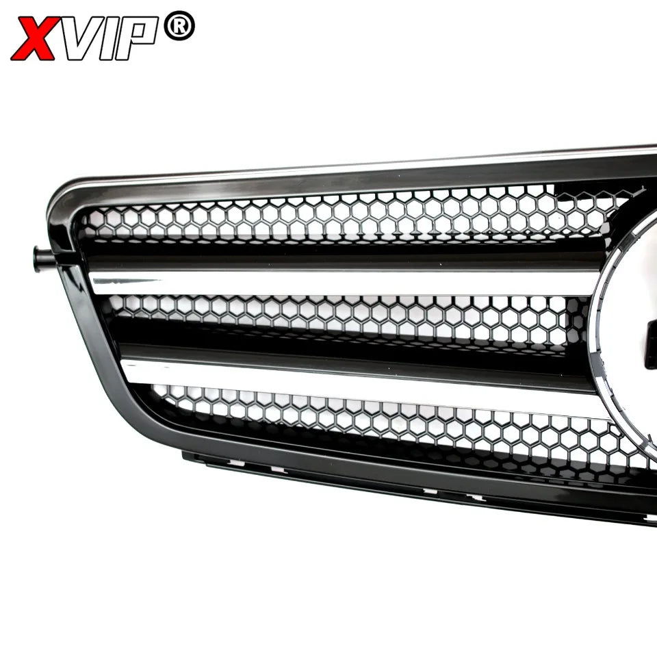 XVIP Glossy Black A - Style Racing Grille Chrome Bumper Grill For Mercedes Benz C-Class W204 08-14 C200 C230 C250 C280 C300 C350