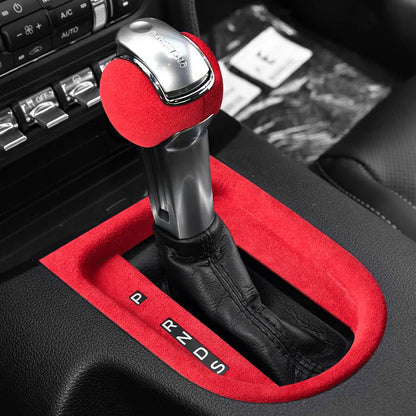 Made of Alcantara For Mustang Car Center Console Gear Shift Panel Trim Sticker and Gear Shift Boot Cover Interior Accessories