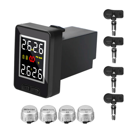4Pcs External /Internal Sensor Wireless Car TPMS Waterproof Save Fuel for Toyota Tire Pressure Monitor System