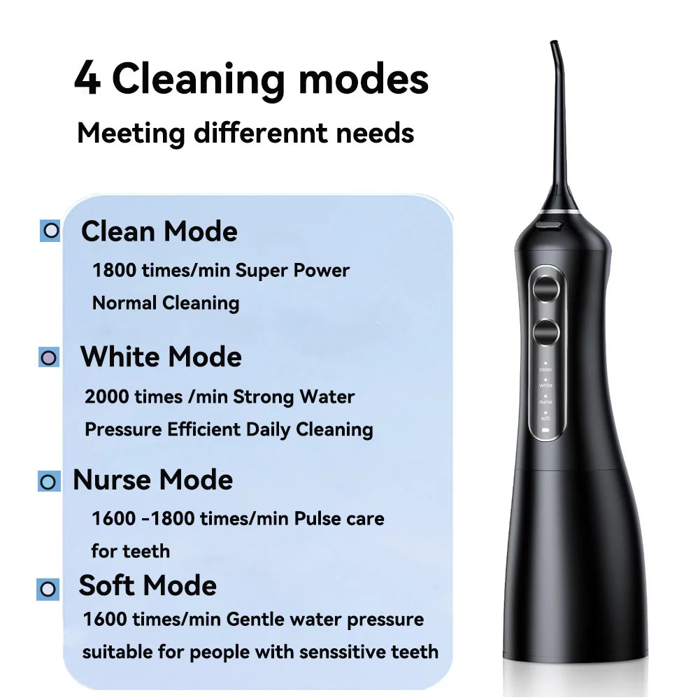 Oral Irrigator Sonic  Electric Toothbrush Set Water Dental Flosser Teeth Portable Cordless USB Cleaner IPX7 Waterproof
