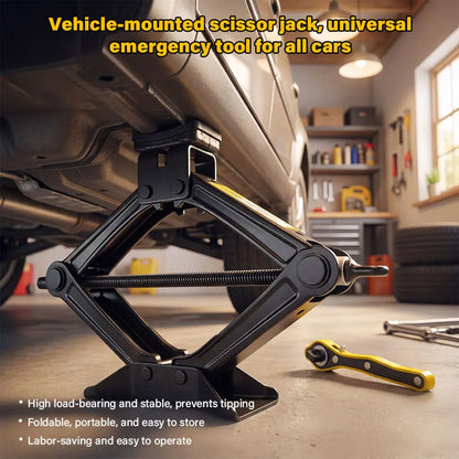 BRIEFNESS 2 Ton Scissor Jack Set，Car SUV Auto Jack Kit with Extendable Wheel Wrench,Labor-Saving Repair & Tire Replacement Tool