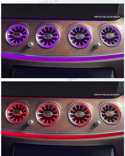 256 Colour LED Vents For Mercedes Benz C Class W205 W447 W213 W156 W117 W176 Bluetooth APP Control Car Nozzle Turbine Air Outlet