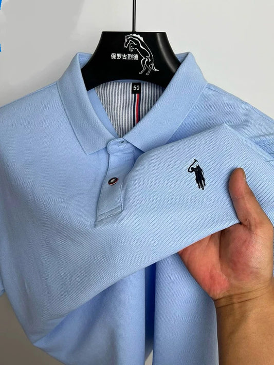 High end brand 100% cotton short sleeve polo shirt men luxur pony embroidery comfort breathable fashion T-shirt summer new top