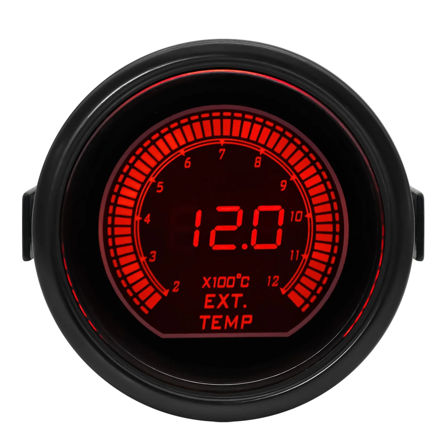 % 52mm Digital Display Red & Blue Car Racing Meter Turbo Boost Gauge PSI Water /Oil Temp Oil Pressure Gauge Voltmeter Tachometer