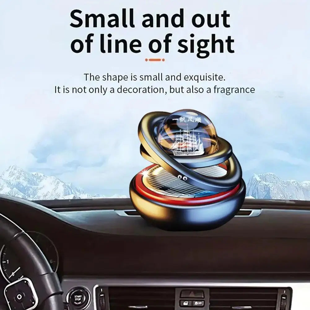 Automotive solar power 360° rotating perfume diffuser Air Freshener Original Perfume ornaments car Interior Accessories