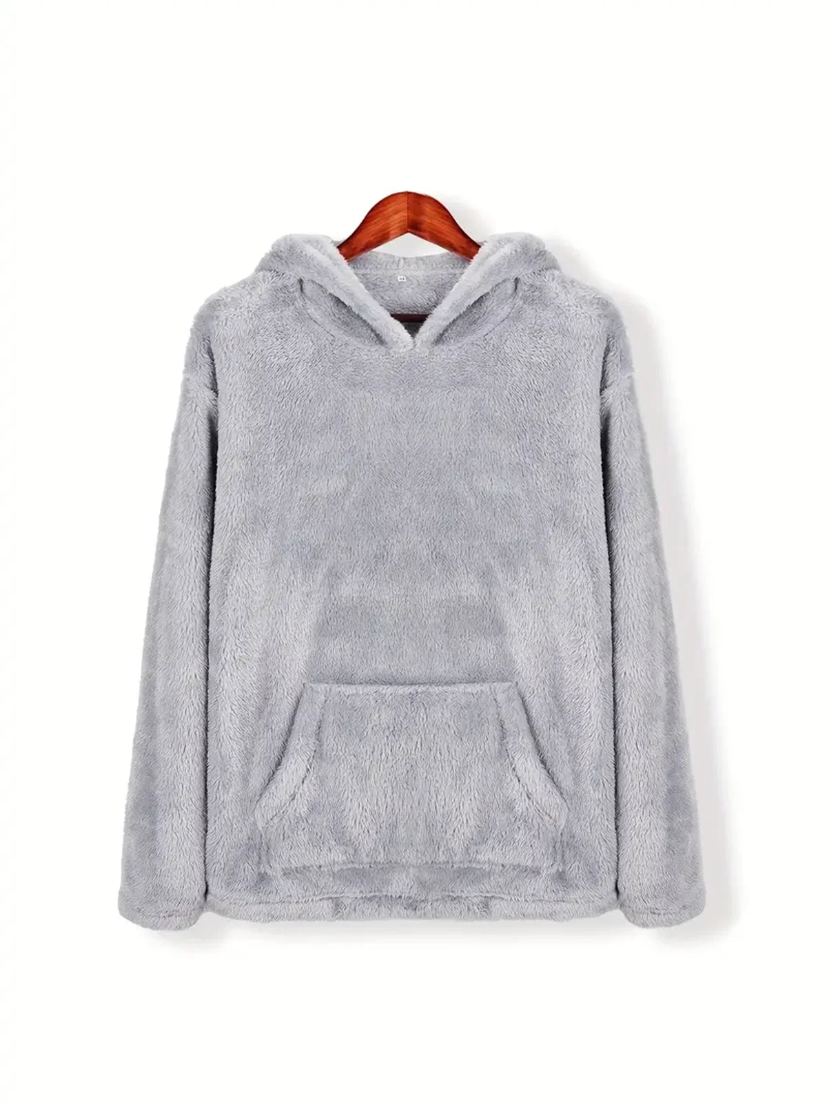 Men's Double-Sided Velvet Hooded Sweatshirt, Autumn and Winter Warm Pullover, Loose Casual Teddy Velvet Jacket, Men's Wholesale