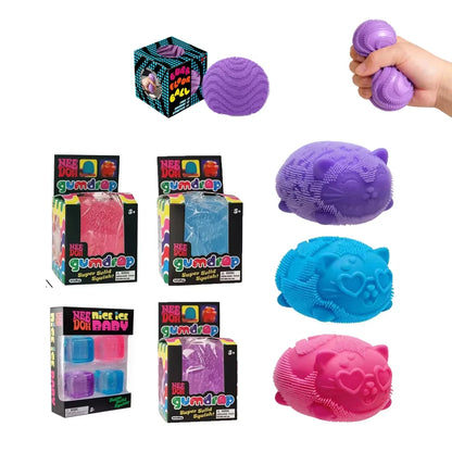 Hot Needoh Fuzz Ball Cat Stress Relieving Puzzle Toys Malt Sugar Squishy Stress Relief Slow Rebound Anti-Anxiety Squeeze Toy