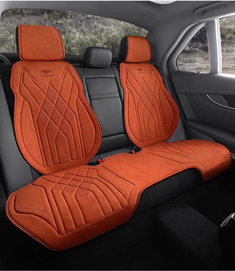 Perforated Suede Seat Cover Universal Four Seasons Cars Seats Covers Breathable Seat Non-slip Luxury Car Rams Latex Seat Cover