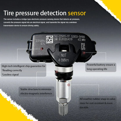 1/4PCS 433MHZ Tire Pressure Monitor System TPMS Fit For Hyundai Grandeur i40 Azera Replacement For 529333V100 52933-3V100