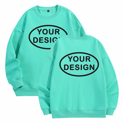 Customized Thick Winter Loose Sports Shirt With Printed Embroidery LOGO Round Neck Hoodie Personal Company Work Uniform