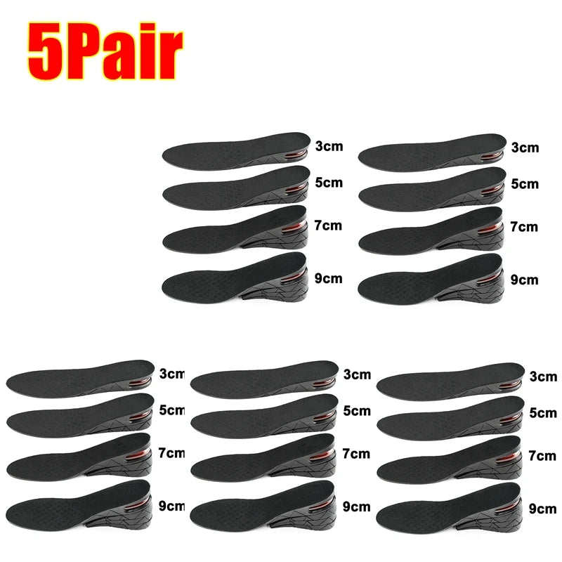 Height Increase Insoles Air Cushion Elevator Shoe Insole Lifts Kits Inserts for Men Women Taller Insoles 3-9cm Variable Height