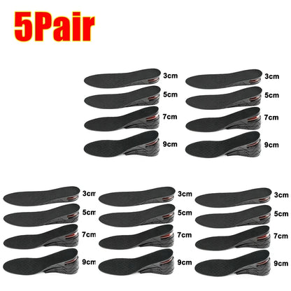 Height Increase Insoles Air Cushion Elevator Shoe Insole Lifts Kits Inserts for Men Women Taller Insoles 3-9cm Variable Height