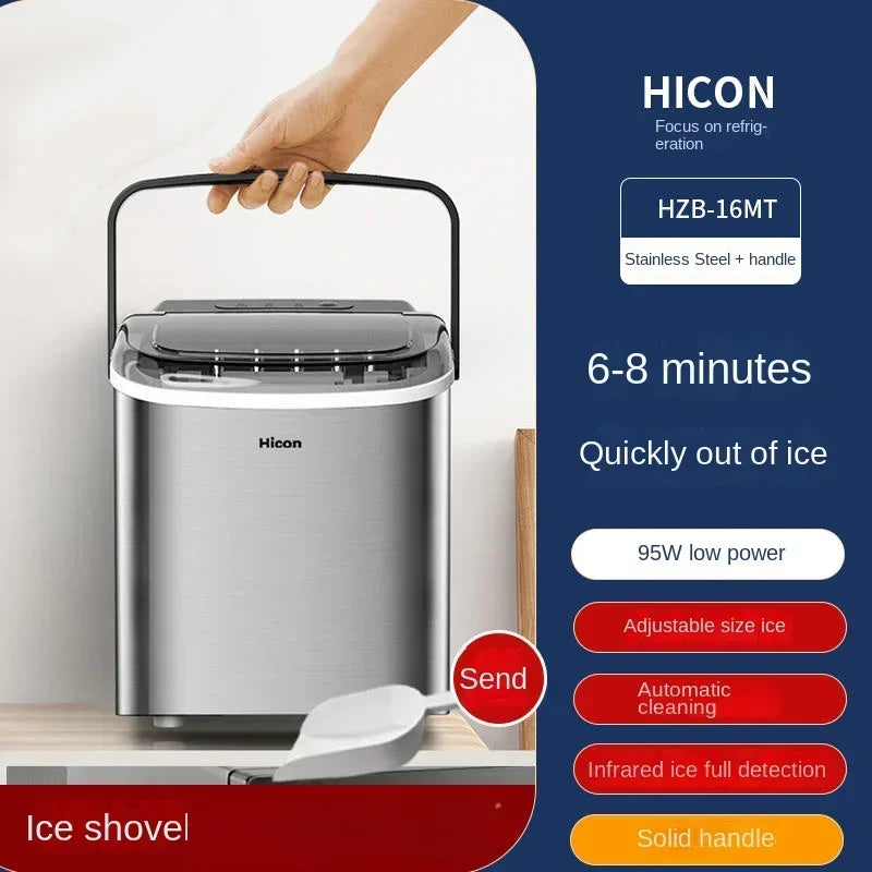 220V HICON Ice Machine Energy-efficient Ice Machine for Household, Dormitory and Outdoor Use DC