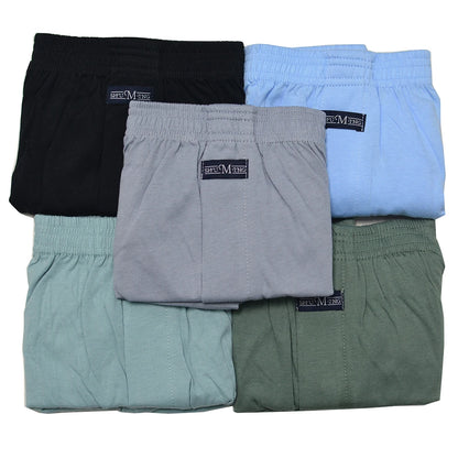 5PCS/Pack 100% Cotton Men Solid Pajama Pants Casual Elastic Waist Sleeping Shorts 3D Crotch Bottoms Breathable Pijama Hombre