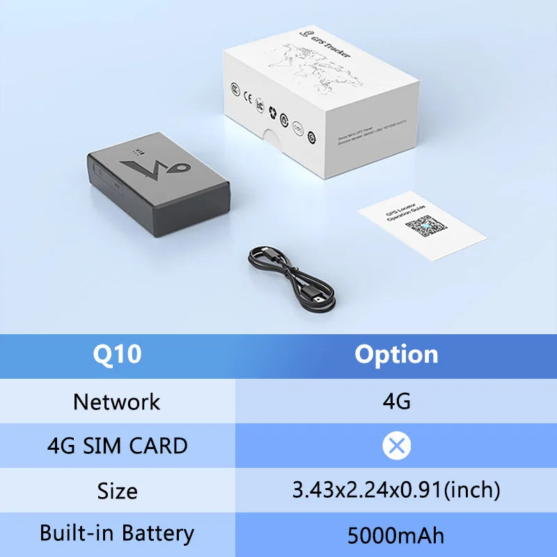 4G GPS Tracker Car 10000/20000mAh Vehicle GPS Locator Real-time GPS Tracking Device Long Standby Vibration Alarm Location APP