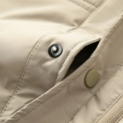 Men's 100% Wool-Filled Turn-Down Collar Cotton Jacket - Light Khaki (Black/Navy) M-3XL | Autumn Winter New Thickened Warm