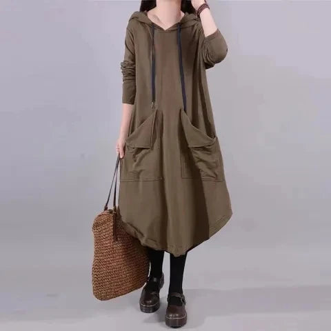 Casual Loose Long Sleeve Dress for Middle-Aged And Elderly Mothers Spring Autumn plus Size Women's Clothing Slimming Belly Co...