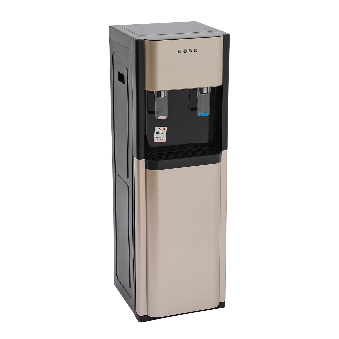 Water Dispenser Hot Cold Water Cooler Dispenser Bottom Loading Fast 0.16GalH 450W Heating 70W Cooling 304 Stainless Steel 110V US Plug No Assembly Gold