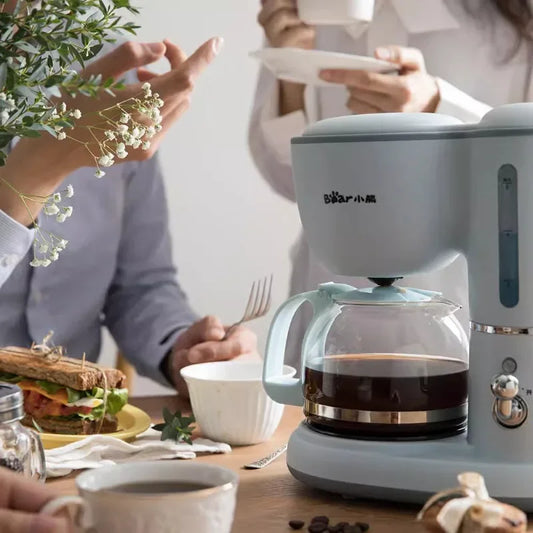 220V Drip Type Automatic Coffee Machine Home Appliance Mini Coffee Pot and Tea Maker, Dual-use кофеварка с кофемолкой الة قهوة