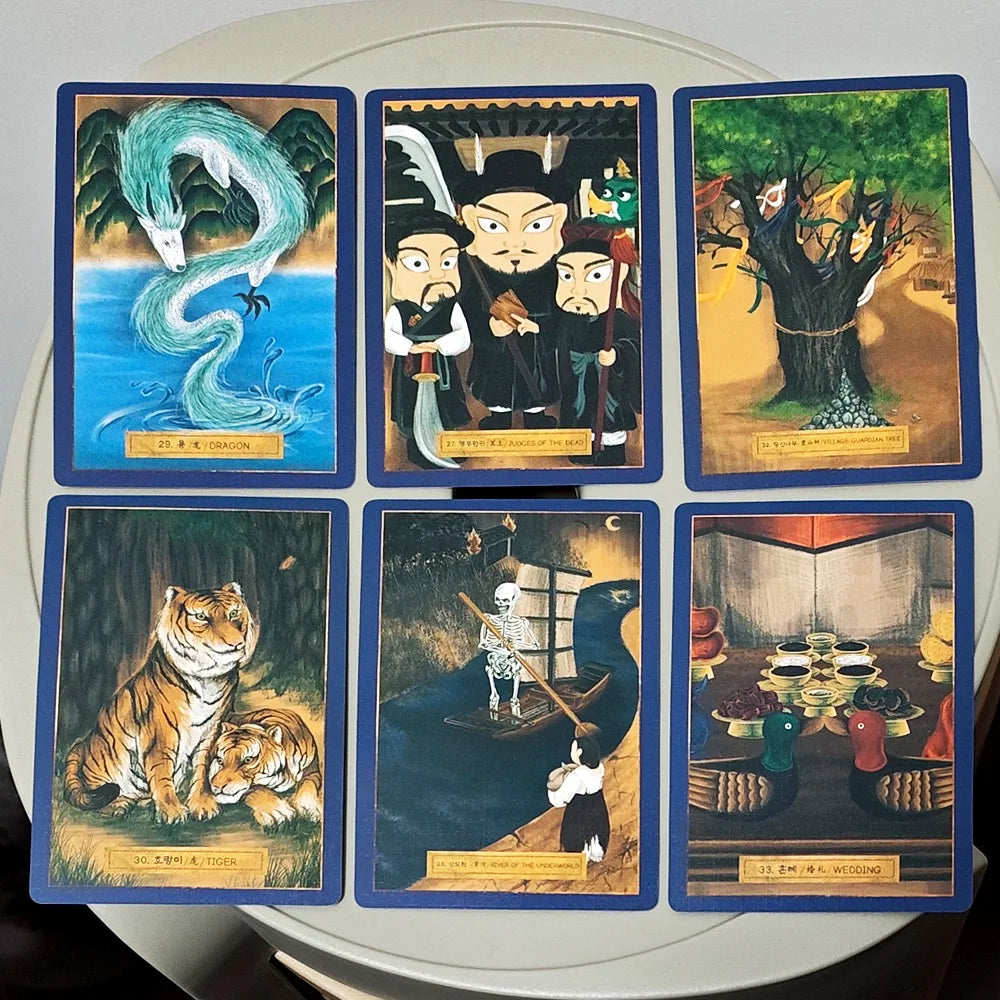MANSHIN I: Traditional Korean Shamanism & Folklore Oracle Card Deck, 83 Pcs Double-embossed Oracle Cards in Rigid Box 10.5*7.5cm