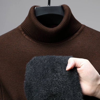 Luxury brand high-quality fashionable versatile high necked knitted sweater with cashmere base sweater