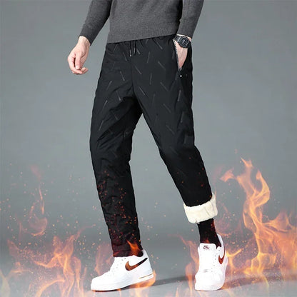 Winter Fleece Pants Men Lambswool Thicken Warm Waterproof Trousers Male Casual Outdoor Thermal Man Joggers Sweatpants Big 6XL7XL